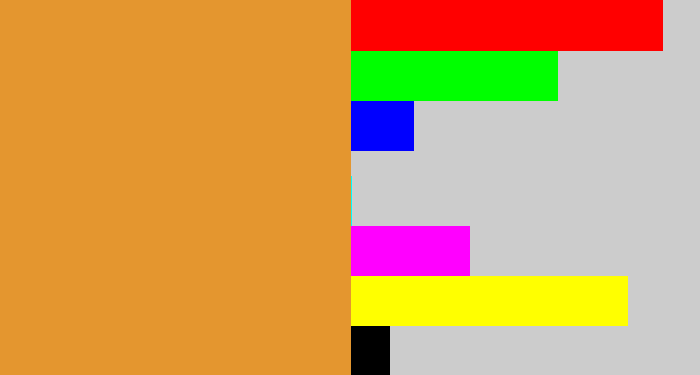 Hex color #e4962f - dull orange