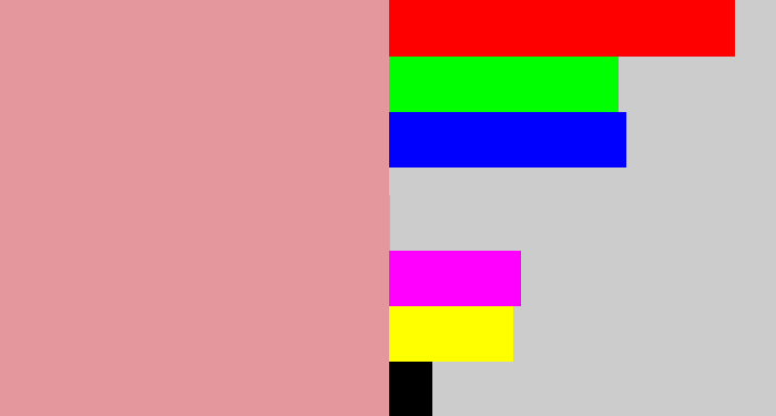 Hex color #e4979c - pig pink