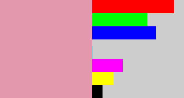 Hex color #e498af - faded pink