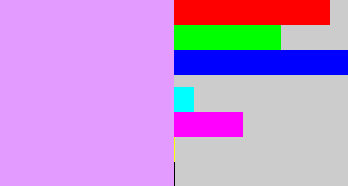 Hex color #e49bff - lilac