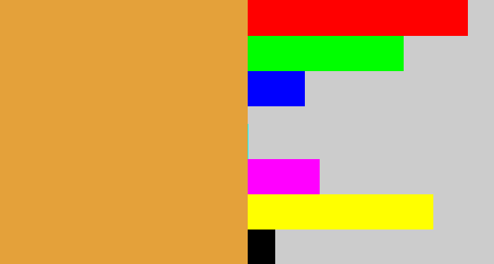 Hex color #e4a13a - macaroni and cheese