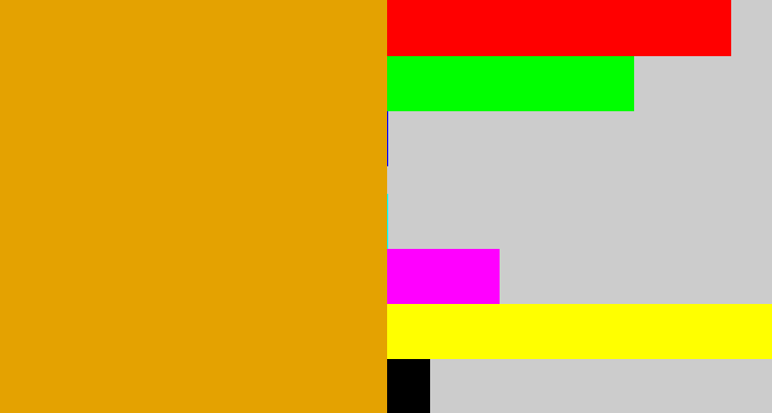Hex color #e4a201 - burnt yellow