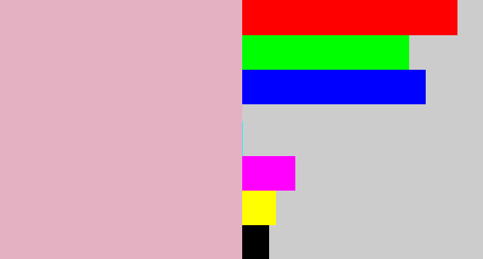 Hex color #e4b1c3 - soft pink