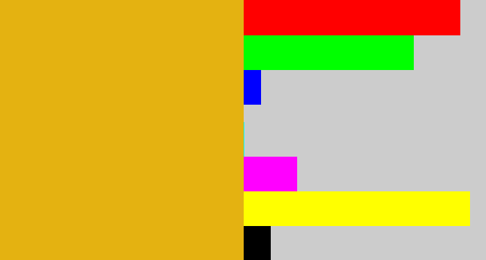 Hex color #e4b211 - gold