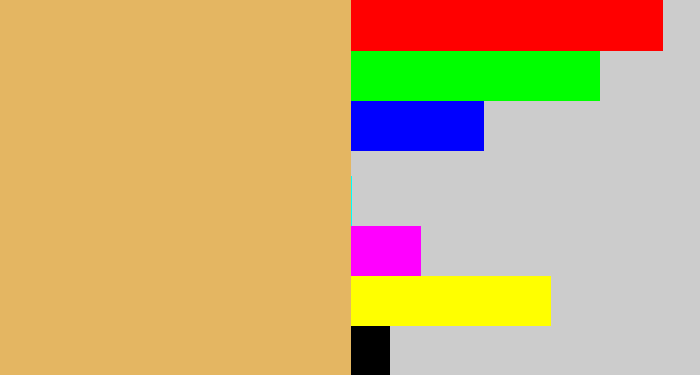 Hex color #e4b662 - tan