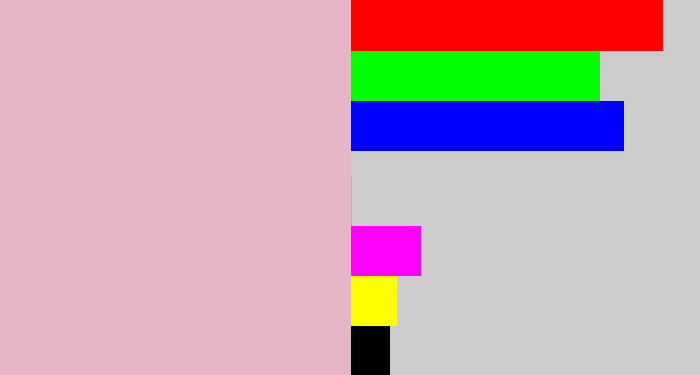 Hex color #e4b6c6 - soft pink