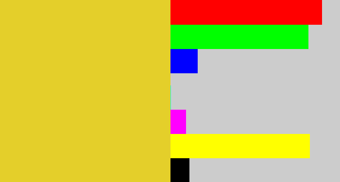 Hex color #e4cf2a - piss yellow