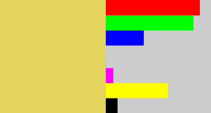 Hex color #e4d45d - dull yellow