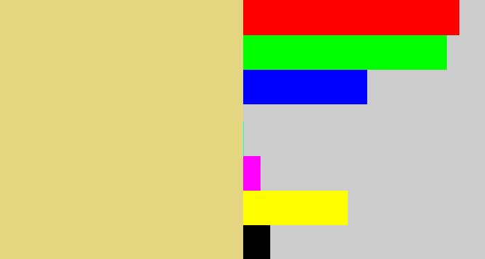 Hex color #e4d581 - sandy