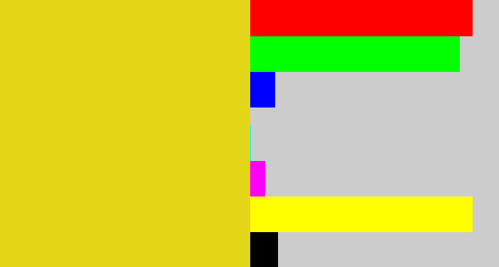 Hex color #e4d619 - piss yellow