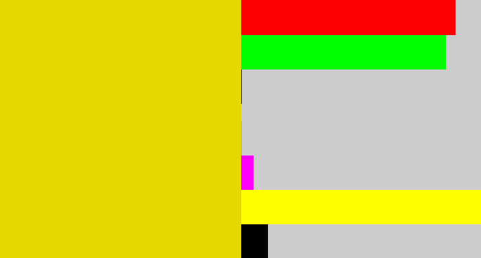Hex color #e4d801 - piss yellow