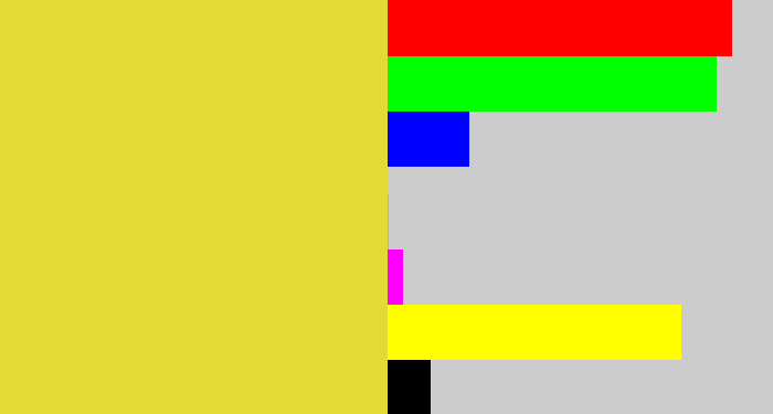 Hex color #e4da36 - sickly yellow
