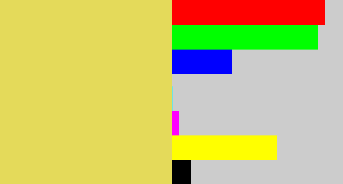 Hex color #e4da5a - dull yellow