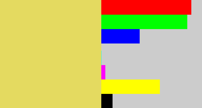 Hex color #e4da60 - dull yellow