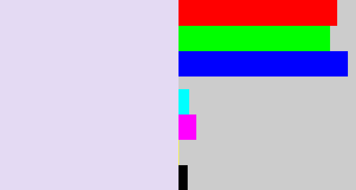 Hex color #e4daf3 - pale lavender