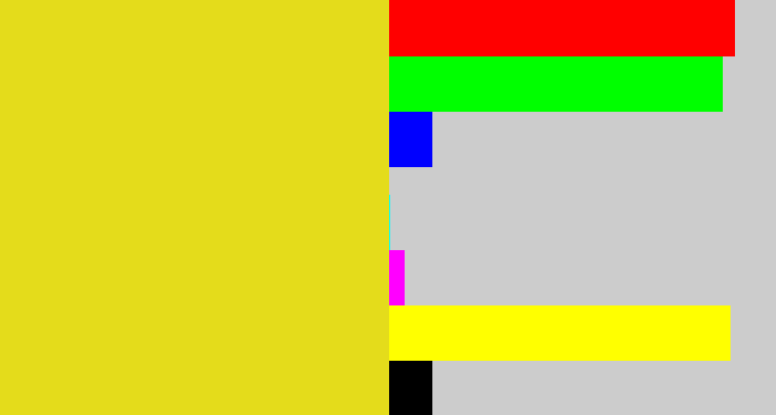 Hex color #e4dc1b - piss yellow