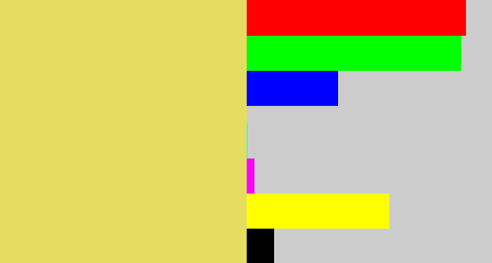 Hex color #e4dd5f - dull yellow