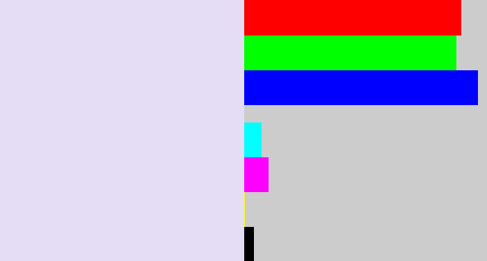 Hex color #e4ddf5 - pale lavender