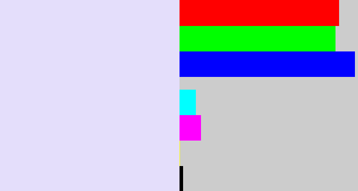 Hex color #e4defb - pale lavender
