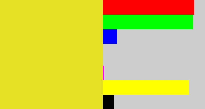 Hex color #e4e124 - piss yellow