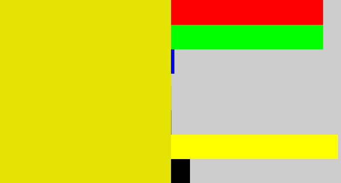 Hex color #e4e304 - piss yellow