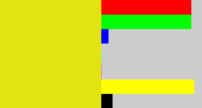 Hex color #e4e312 - piss yellow