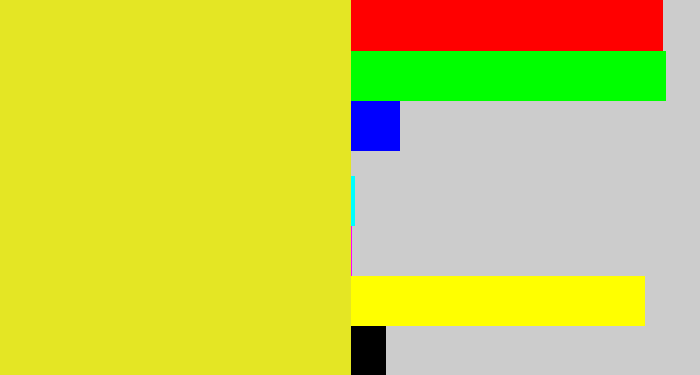 Hex color #e4e624 - sickly yellow