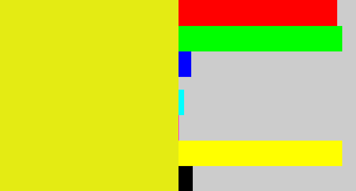 Hex color #e4eb13 - piss yellow