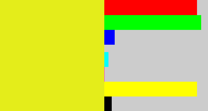 Hex color #e4ed1a - piss yellow