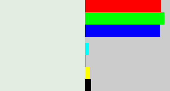 Hex color #e4ede1 - light grey