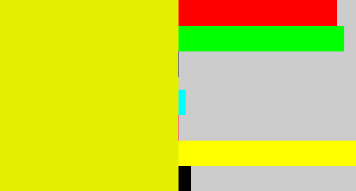 Hex color #e4ee01 - neon yellow