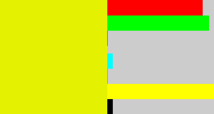 Hex color #e4f101 - neon yellow