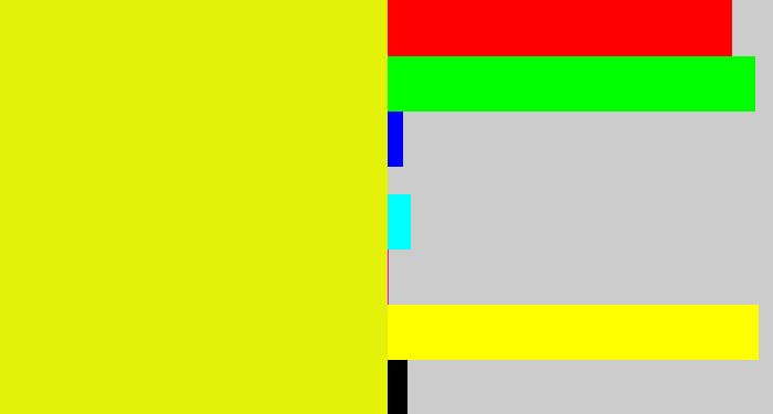Hex color #e4f209 - neon yellow