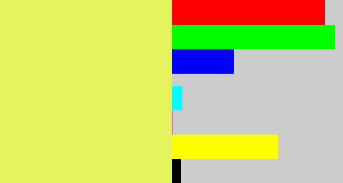 Hex color #e4f25b - dull yellow