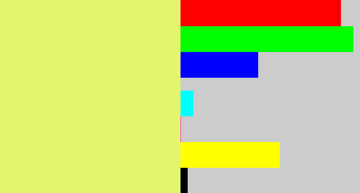 Hex color #e4f46d - yellowish