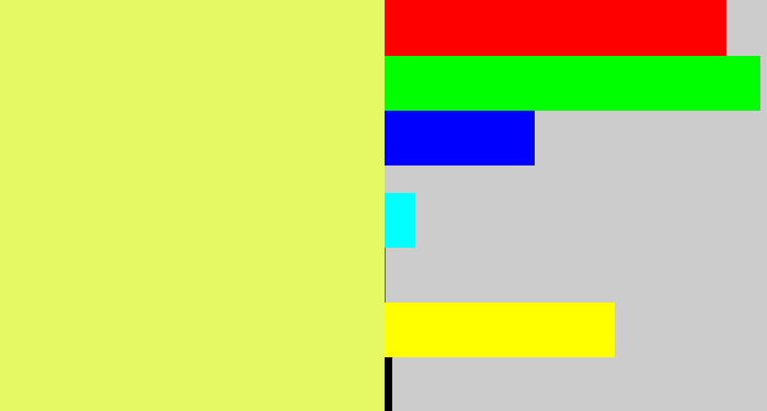 Hex color #e4f964 - yellowish