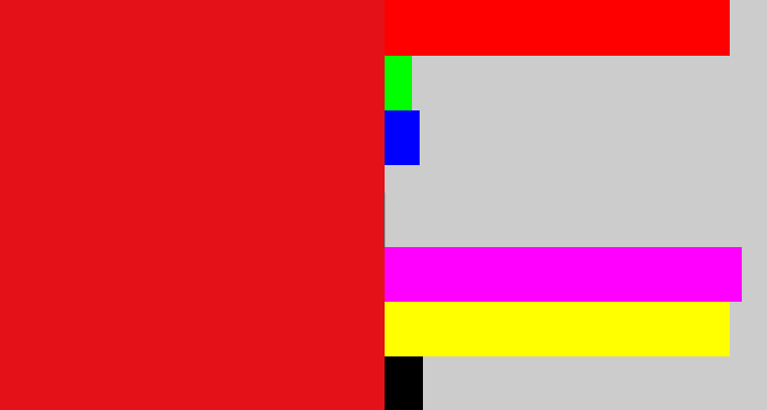 Hex color #e51118 - red