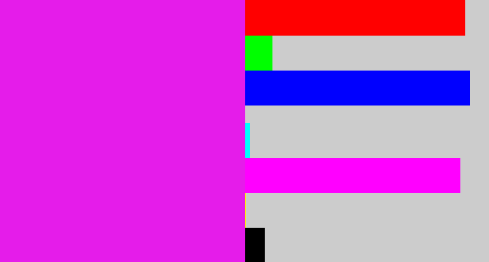 Hex color #e51cea - pink/purple