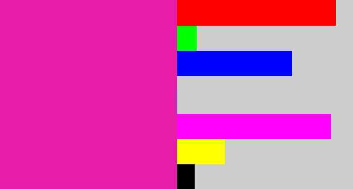 Hex color #e51da7 - shocking pink