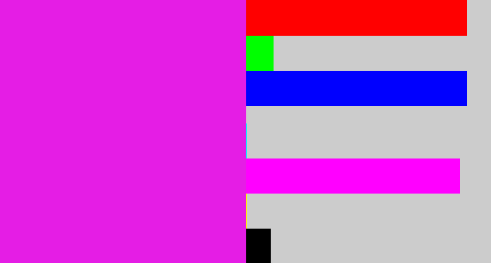 Hex color #e51de5 - pink/purple