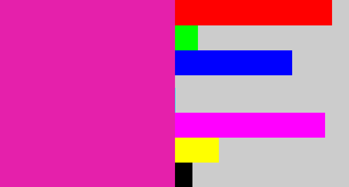 Hex color #e520ab - shocking pink