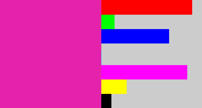 Hex color #e522ab - purpley pink