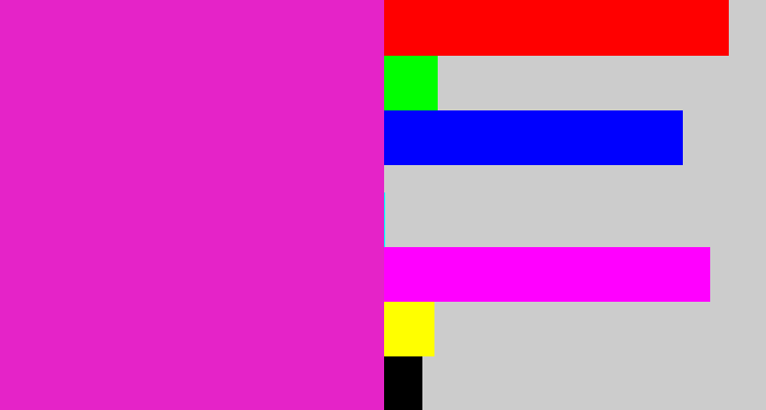 Hex color #e523c8 - purple/pink