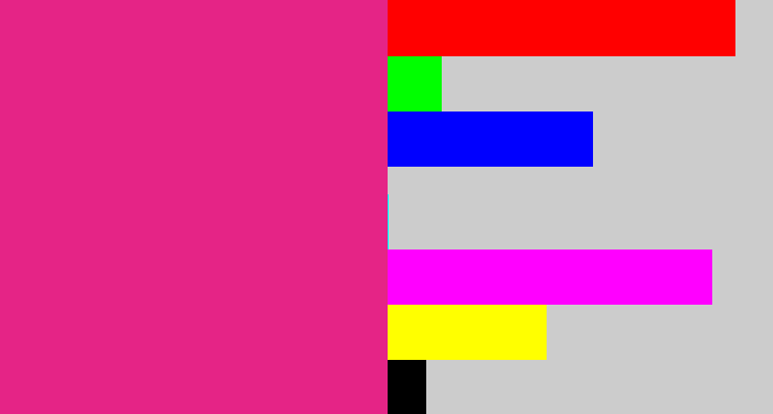 Hex color #e52486 - darkish pink