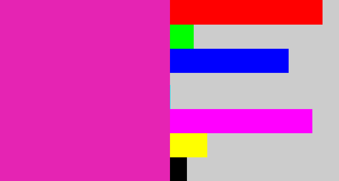 Hex color #e524b3 - purpley pink
