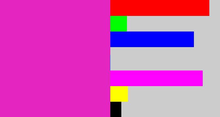 Hex color #e525c1 - purple/pink
