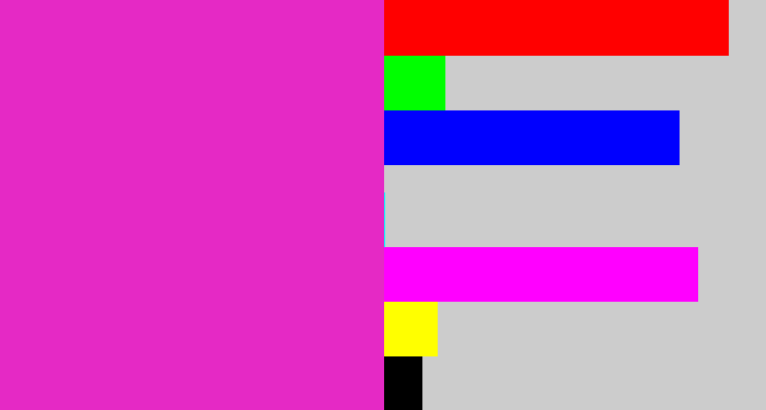 Hex color #e529c5 - purple/pink