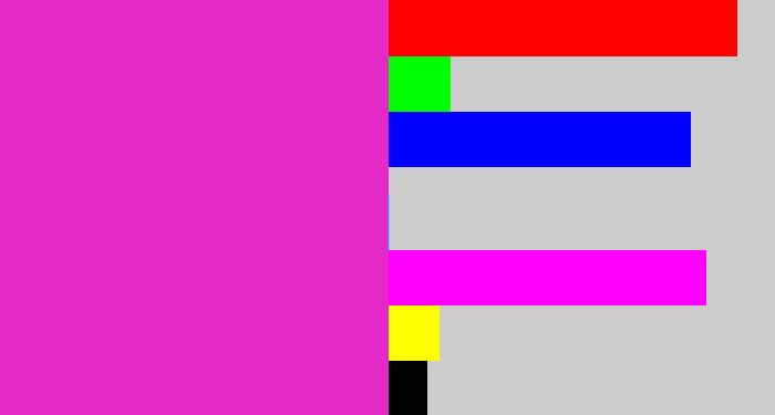 Hex color #e529c8 - purple/pink