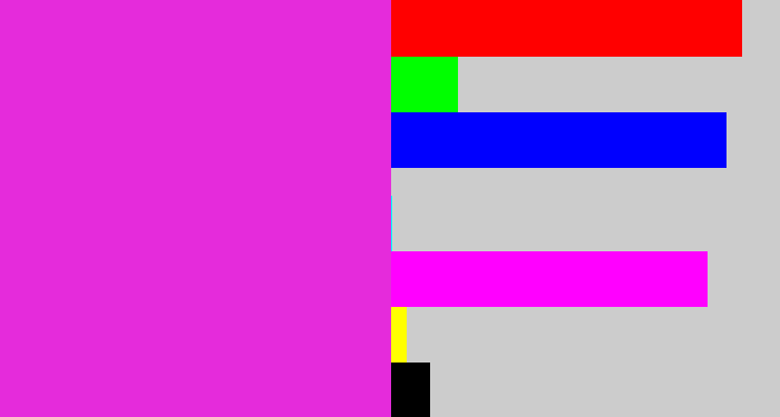 Hex color #e52bdb - purple/pink