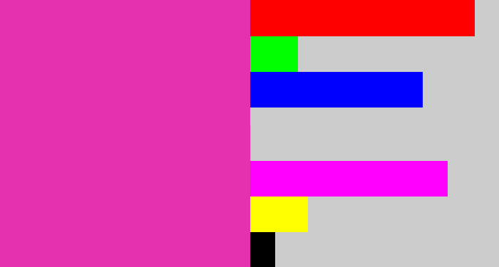 Hex color #e531b0 - purpley pink